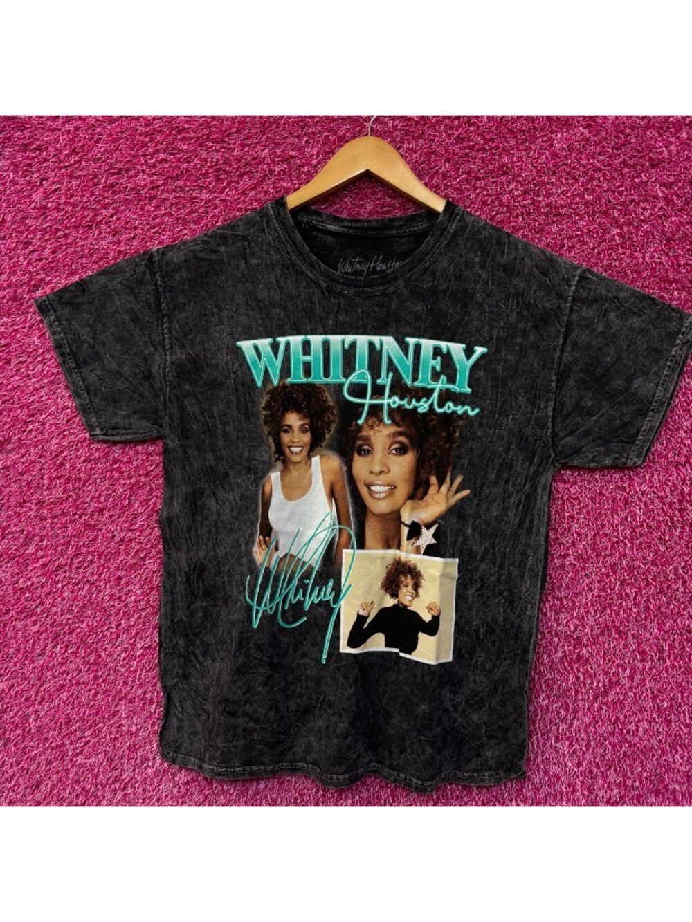 Whitney Houston Collage black tee size large